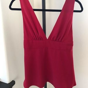 Red Dressy Low Cut Top